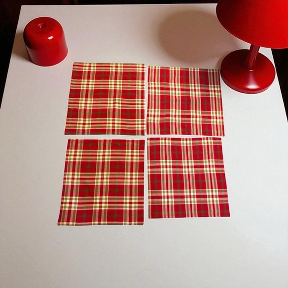 Set of 4 Park Designs Red Plaid Placemats - Picture 1 of 4